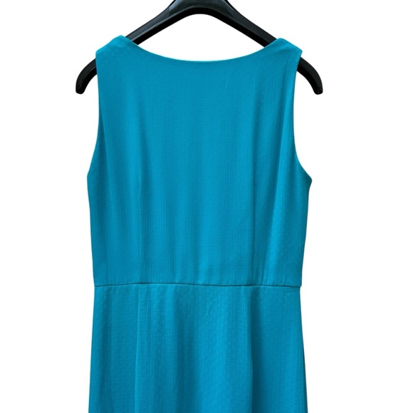 Coldwater Creek Chiffon Textured Maxi Floor Length Teal Event Formal Dress Sz 10 - Picture 6 of 11